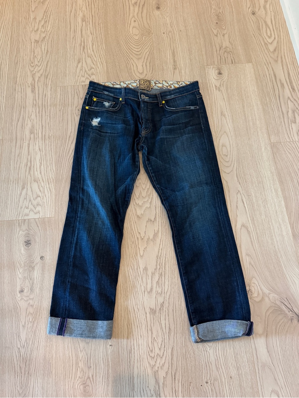 Rich and Skinny Boyfriend Jeans in Dark Blue Denim - Casual Cuffed Style